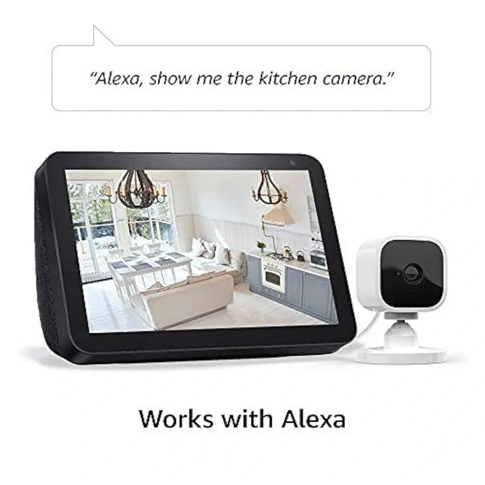 Amazon White Blink Mini Indoor Security Camera